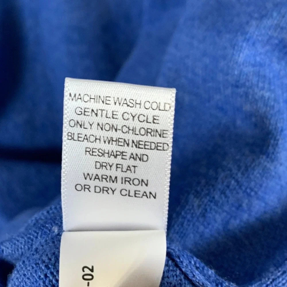 Banana Republic Men's Long Sleeve V Neck Cotton Cashmere Sweater Blue Size‎ L